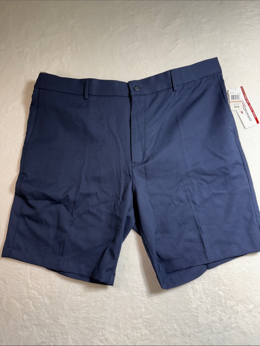 Grand Slam Navy Flat-Front Performance Shorts